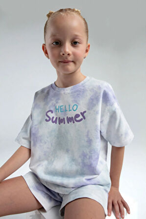 Rolypoly Kız Çocuk Batik Şortlu Takım 2-15 Yaş Lila