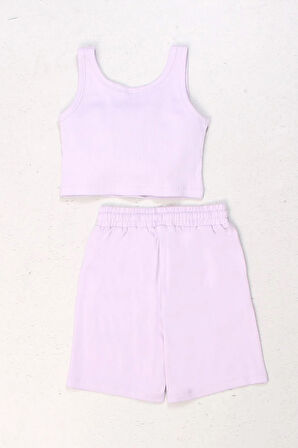 Dmb Kız Çocuk Kaşk Badili Şortlu Takım 4-9 Yaş Lila