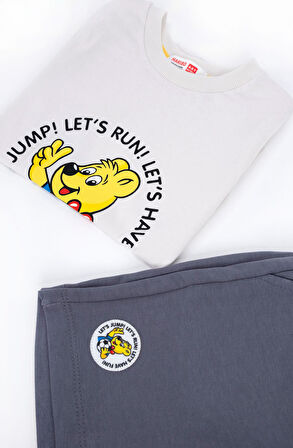 Haribo Erkek Çocuk Baskılı ŞortluTakım 2-8 Yaş Bej