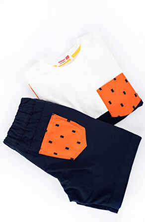 Haribo Erkek Çocuk Çizgili Şortlu Takım 2-8 Yaş Lacivert