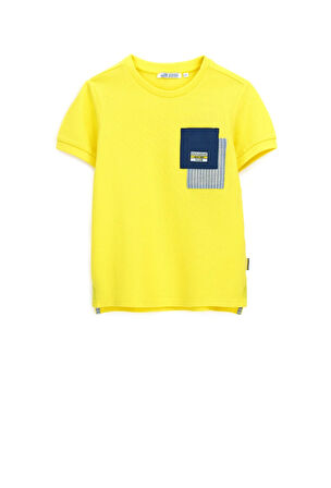 Original Marines Erkek Çocuk Cep Detaylı Tshirt 2-9 Yaş Sarı