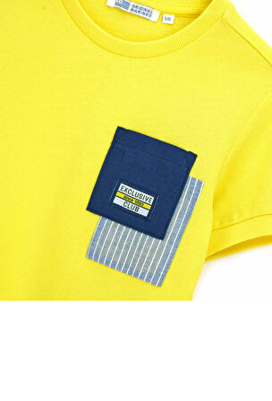 Original Marines Erkek Çocuk Cep Detaylı Tshirt 2-9 Yaş Sarı