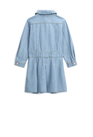 Original Marines Kız Çocuk Denim Elbise 3-8 Yaş Mavi