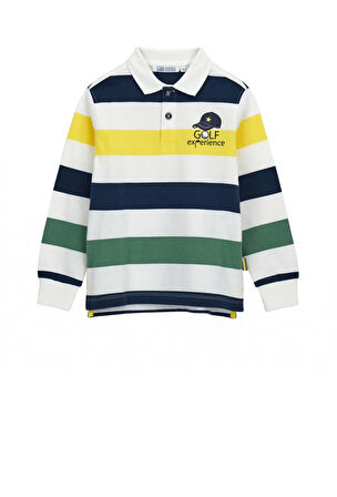 Original Marines Erkek Çocuk Çizgili sweatshirt 3-8 Yaş Beyaz