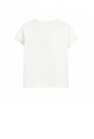 Orginal Marines Kız Çocuk Baskılı Tshirt 3-8 Yaş Ekru