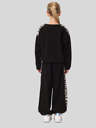 Jena Kız Çocuk Leopar Takım 7-14 Yaş Siyah