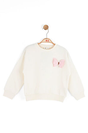 Nk Kız Çocuk Wing Sweatshirt 4-8 Yaş Krem