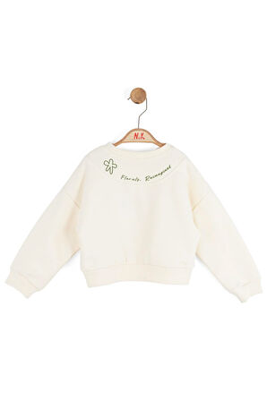 Nk Kız Bebek Magnet Sweatshirt 1-4 Yaş Krem