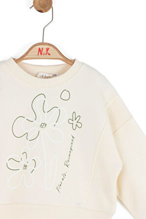 Nk Kız Bebek Magnet Sweatshirt 1-4 Yaş Krem