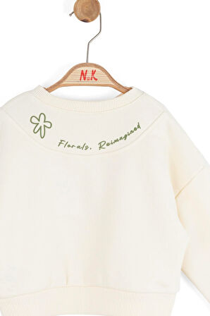 Nk Kız Bebek Magnet Sweatshirt 1-4 Yaş Krem