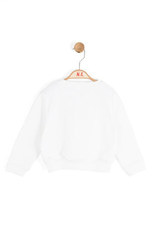 Nk Kız Bebek Kelebek Tokalı Sweatshirt 1-4 Yaş Ekru