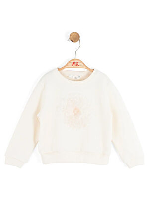 Nk Kız Bebek Kite Sweatshirt 1-4 Yaş Krem