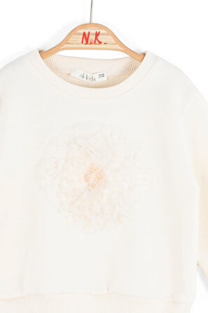 Nk Kız Bebek Kite Sweatshirt 1-4 Yaş Krem