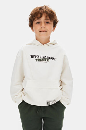 Nk Erkek Çocuk Power Sweatshirt 4-8 Yaş Ekru