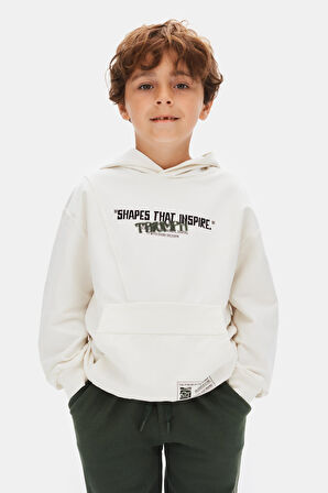 Nk Erkek Çocuk Power Sweatshirt 4-8 Yaş Ekru
