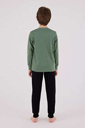 Rolypoly Erkek Çocuk Pijama Takım 9-15 Yaş Yeşil