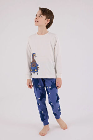 Rolypoly Erkek Çocuk Pijama Takım 2-8 Yaş Krem