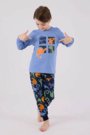 Rolypoly Erkek Çocuk Pijama Takım 2-8 Yaş Mavi
