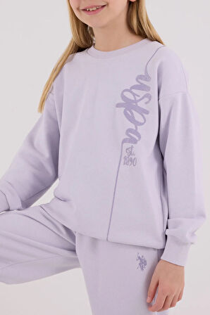 US Polo Assn Kız Çocuk EşofmanTakım 4-8 Yaş Lila