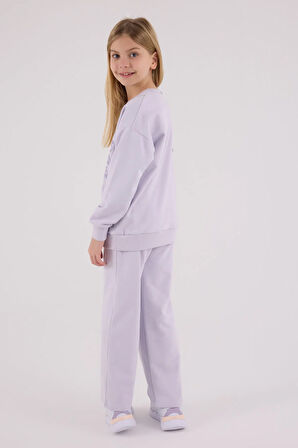 US Polo Assn Kız Çocuk EşofmanTakım 4-8 Yaş Lila