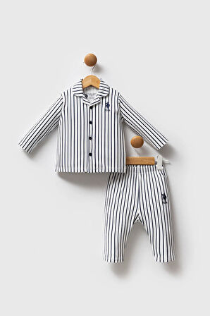 U.S. Polo Assn Erkek Bebek Pijama Takım 6-36 Ay Beyaz