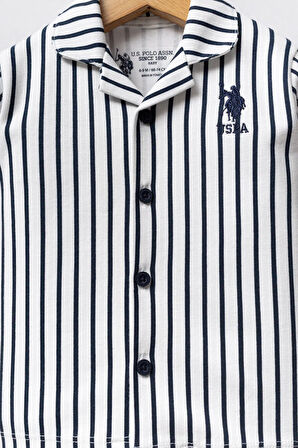 U.S. Polo Assn Erkek Bebek Pijama Takım 6-36 Ay Beyaz