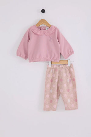 U.S. Polo Assn Kız Bebek Takım 6-36 Ay Pembe