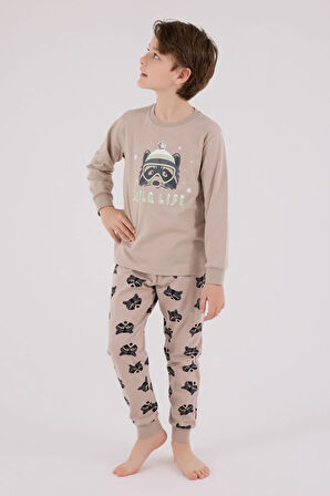 Rolypoly Erkek Çocuk Pijama Takım 2-8 Yaş VİZON