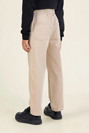 Dmb Unisex Çocuk Dokuma Pantolon 7-15 Yaş Bej