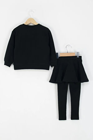 Dmb Kız Çocuk Hello Kitty Taytlı Takım 3-8 Yaş Siyah