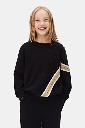 Nk Kız Çocuk Şerit Detaylı Takım Takım 8-14 Yaş Siyah