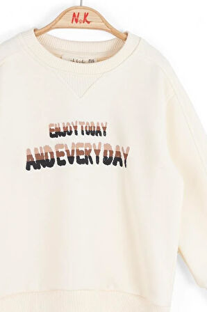 Nk Erkek Bebek Enjoy Sweatshirt 1-4 Yaş Krem