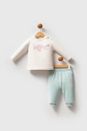 U.S Polo Kız Bebek 3'Lü takım 6-36 Ay Ekru