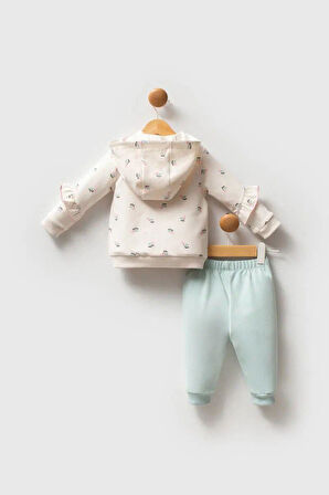 U.S Polo Kız Bebek 3'Lü takım 6-36 Ay Ekru