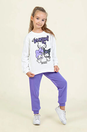 Dmb Kız Çocuk Kuromi Eşofman Takım 3-8 Yaş Lila