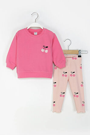 Dmb Kız Bebek Taytlı Takım 1-4 Yaş Fuşya