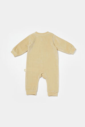 BabyCosy  Bebek Ayaksız Fermuarlı Tulum  3-24 Ay Bej