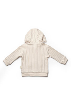 BabyCosy Erkek  Bebek Fermuarlı Sweatshirt  3-24 Ay TAŞ