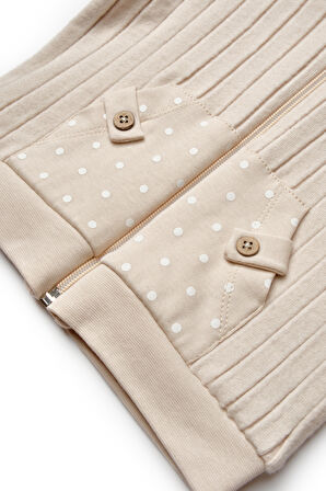 BabyCosy Erkek  Bebek Fermuarlı Sweatshirt  3-24 Ay TAŞ