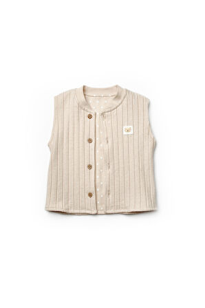 BabyCosy Erkek Bebek 3'Lü Yelekli Takım 3-24 Ay TAŞ