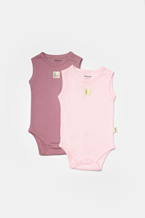 BabyCosy Kız Bebek Çıtçıtlı 2'Li Atlet Badi 3-24 Ay Pembe