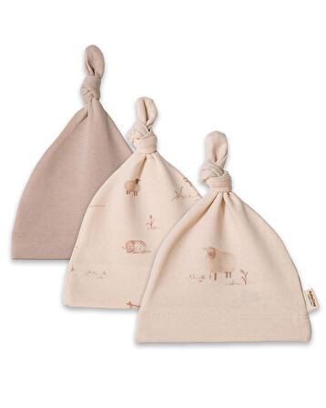 BabyCosy Erkek Bebek Penye Bere 3'Lü Bej