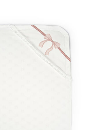 BabyCosy Bebek Fiyonk Detaylı Penye Battaniye Bej