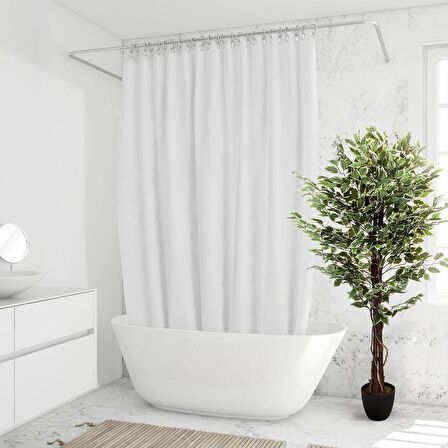 Yapay Ağaç Benjamin Yeşilbeyaz 2 Gövdeli Çalılı 165*80cm Siyah Plastik Saksılı