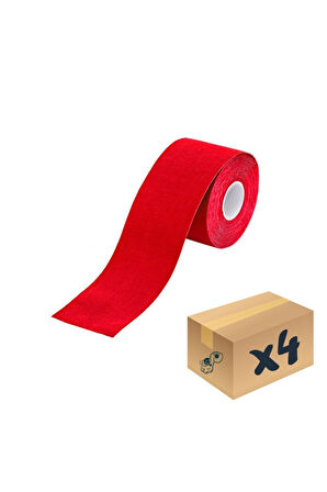 Medikaltec  Kinesio Sport Tape – Sporcu Ağrı Bandı 5m x 5cm Kırmızı 4 Adet