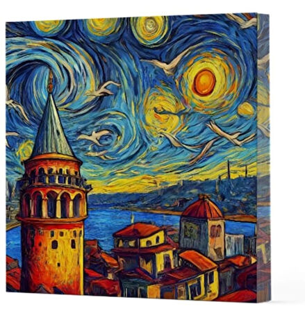 Van Gogh 5 Galata - Çizgisiz Yan Boyamalı Defter