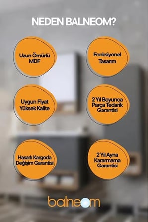 BALNEOM Zakkum 120 Cm %100 Mdf Banyo Boy Dolabı