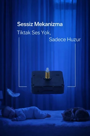 Turkuaz Zeytin Ahşap Epoksi Saati