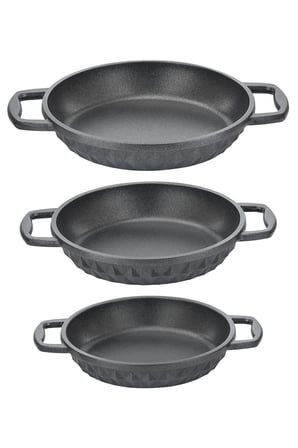Taç Bella 3'lü Granit Döküm Sahan Seti 18 - 20 - 22 cm 
