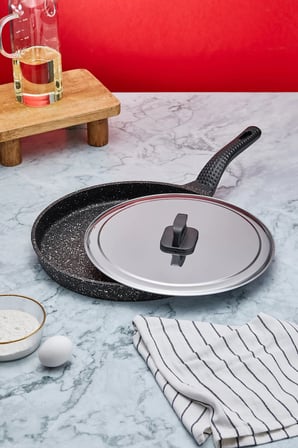 Taç Döküm Granit Kapaklı Balık Tavası Hamsi Tava 34 Cm 